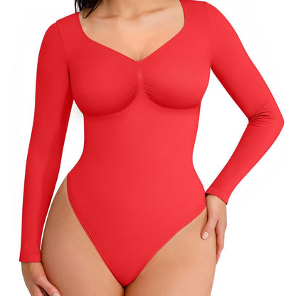 Body de manga larga con tanga esculpida sin costuras para mujer de Feelingirl, cómodo para tops y ropa interior, básico y cómodo para mujer