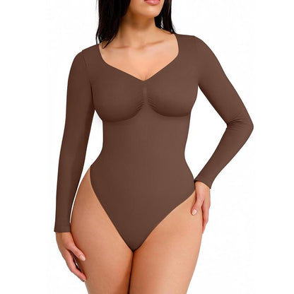 Body de manga larga con tanga esculpida sin costuras para mujer de Feelingirl, cómodo para tops y ropa interior, básico y cómodo para mujer