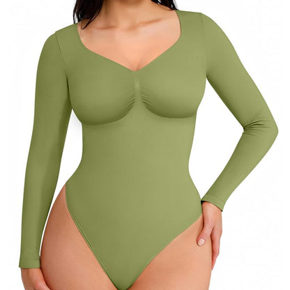 Body de manga larga con tanga esculpida sin costuras para mujer de Feelingirl, cómodo para tops y ropa interior, básico y cómodo para mujer